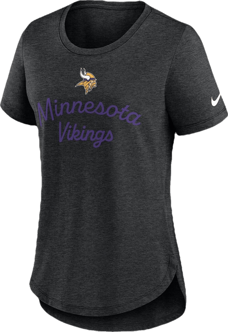Women's Black Minnesota Vikings Script Tri-Blend T-Shirt