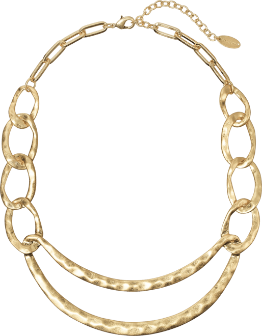 Hammered Link Statement Necklace, 16" + 3" extender, Macy's Exclusive