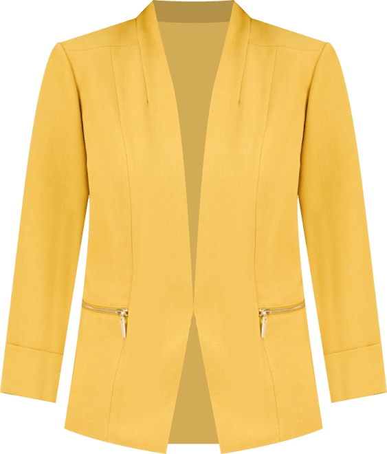 Women's Crepe Open-Front 3/4-Sleeve Jacket, Regular & Petite