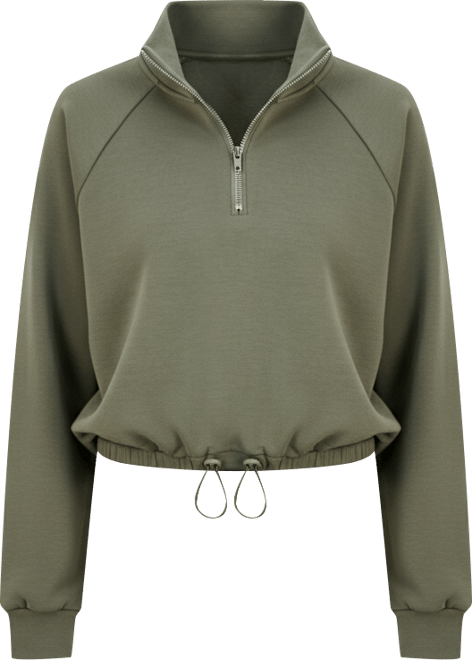 Juniors' Half-Zip Scuba Sweatshirt