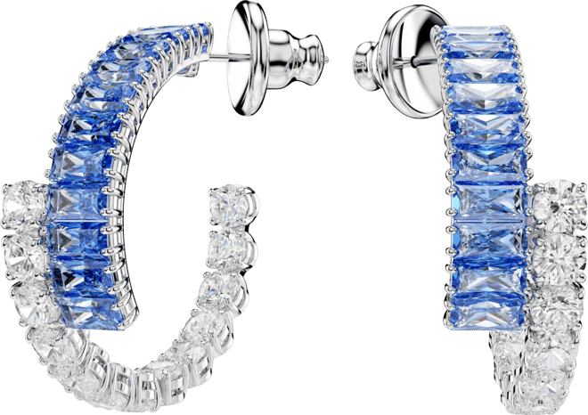 Matrix Rhodium Plated Hoop Earrings