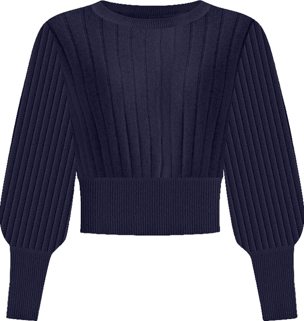 Women's Rosa Ribbed Long Sleeve Cashmere Sweater