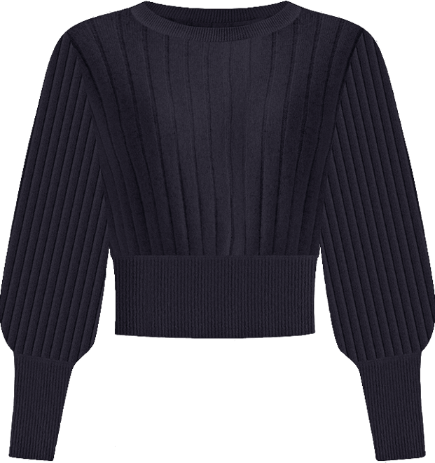 Women's Rosa Ribbed Long Sleeve Cashmere Sweater