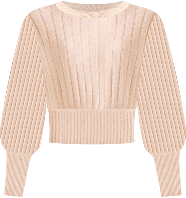 Women's Rosa Ribbed Long Sleeve Cashmere Sweater