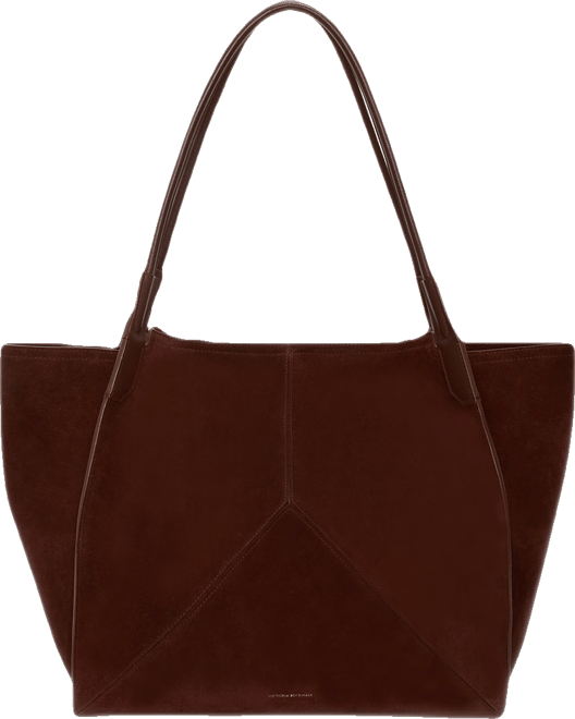 Large Victoria Tote In Dark Brown Suede
