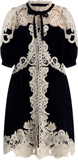 Sea Medina Velvet & Lace Mini Dress | Bloomingdale's Women