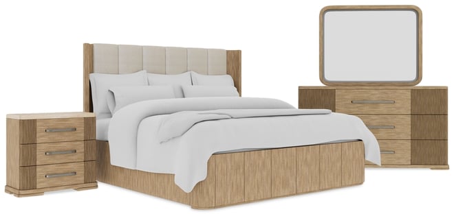 Frandlyn 3-Pc. King Bedroom Set (Bed, Dresser & Stone Top Nightstand)