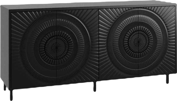 Black Wood Sideboard Buffet Storage Cabinet