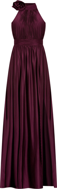 Women's Rosette Halter Chiffon Evening Gown