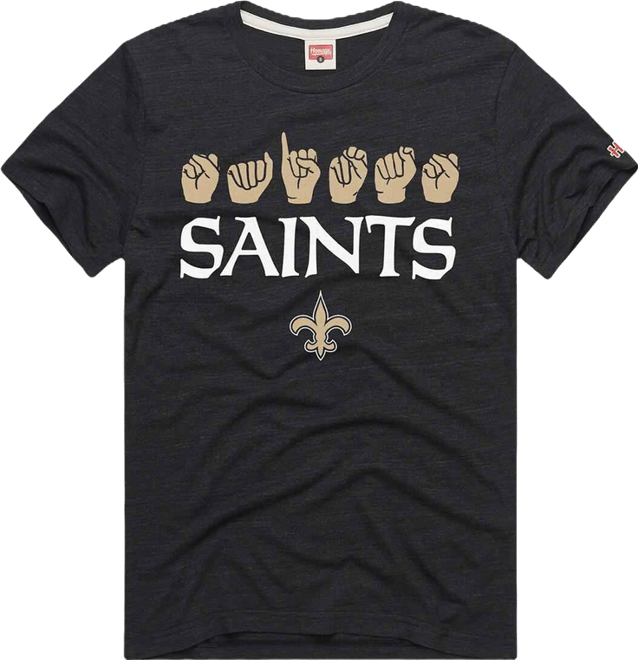 Men's and Women's Black New Orleans Saints Nfl Asl Collection by Love Sign Tri-Blend T-Shirt