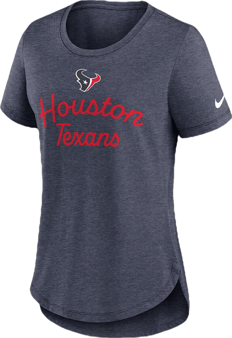 Women's Navy Houston Texans Script Tri-Blend T-Shirt