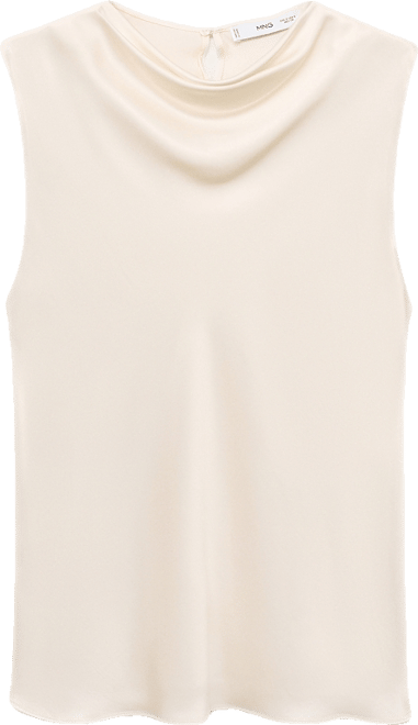 Women's Draped Neck Satin Blouse