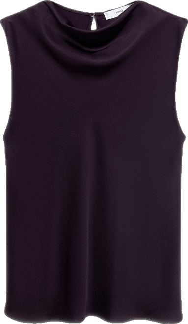 Women's Draped Neck Satin Blouse