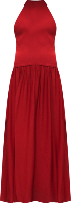 Women's Mixed Knit Halter Dress