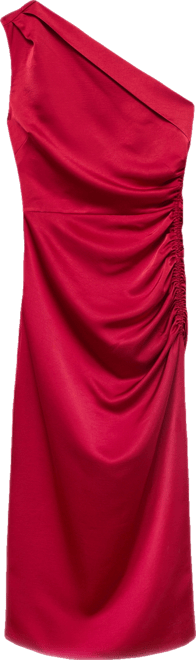 Women's Side Slits Asymmetrical Satin Dress