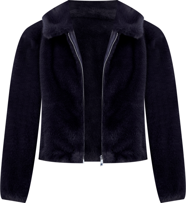 Women's Collared Faux-Fur Bomber Coat