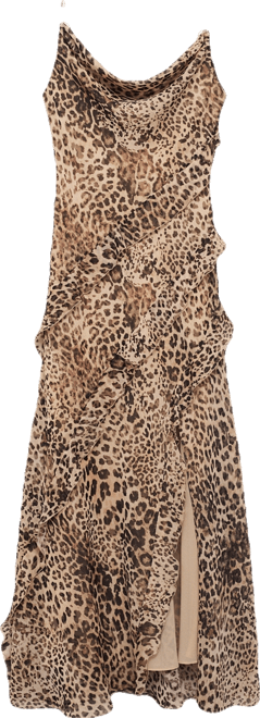 Women's Animal Print Ruffle Dress
