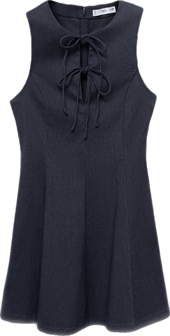 Women's Bows Denim Effect Dress