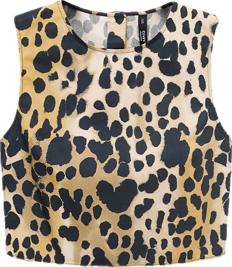 Women's Animal-Print Cotton Crop Top