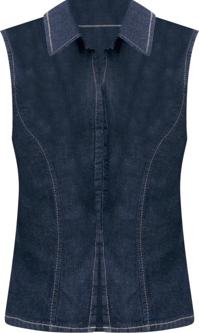 Women's Contrast Stitching Denim Top