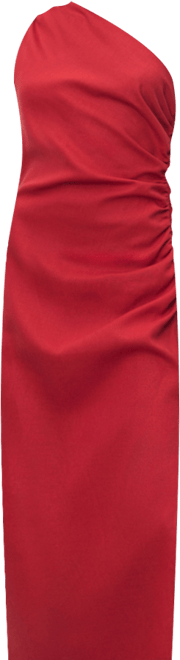 Women's Asymmetrical Neckline Lyocell Dress