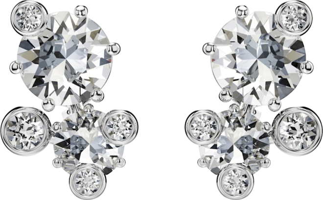 Constella Rhodium Plated Stud Earrings