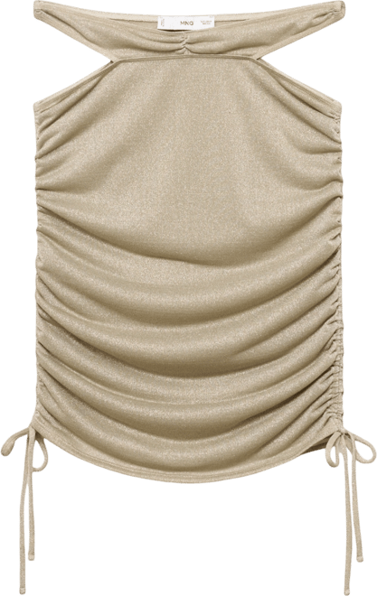 Women's Lurex Cut-Out Gathered Skirt