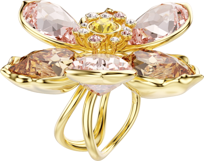 Idyllia Multicolored Gold-Tone Plated Motif Ring