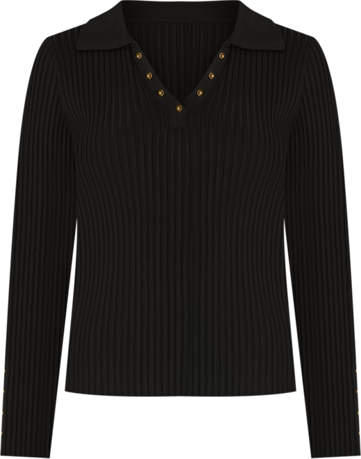 Women's Long Sleeve Johnny Collar Sweater