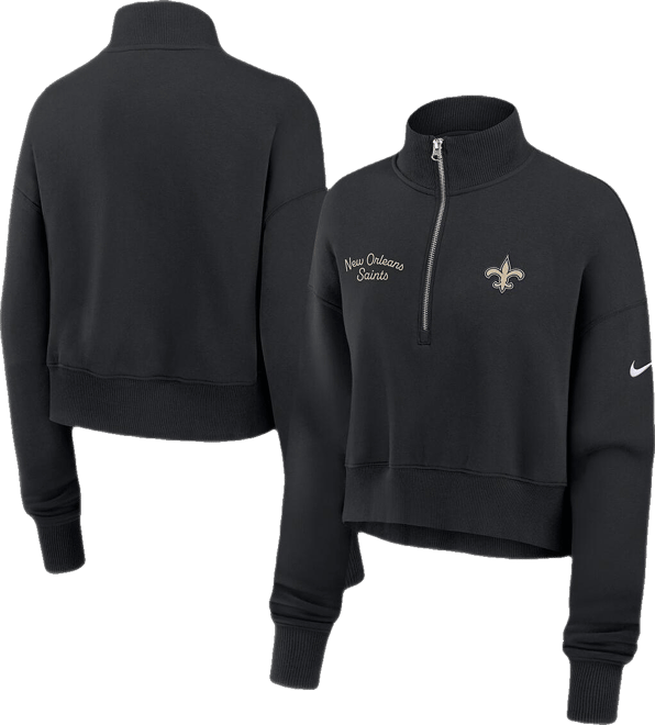 Women's Black New Orleans Saints Primetime Phoenix Half-Zip Sweatshirt