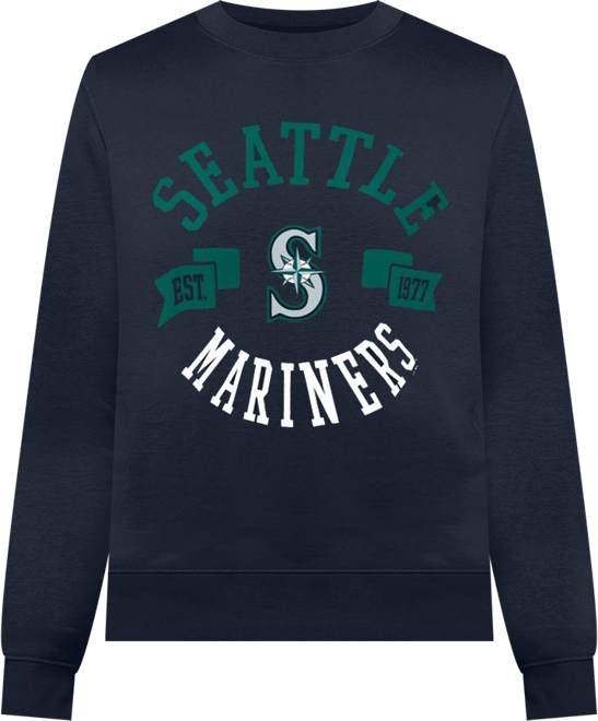 Women's Navy Seattle Mariners Team Logo Fleece Pullover Sweatshirt