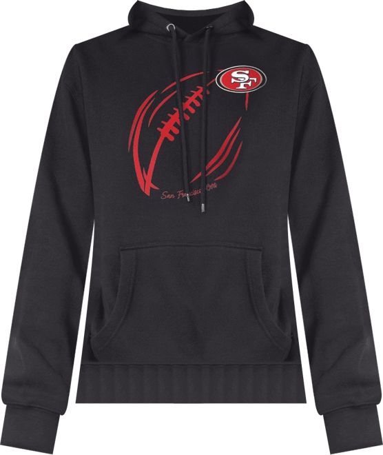 Women's Black San Francisco 49ers Football Logo Fleece Tri-Blend Pullover Hoodie