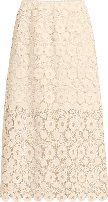 Women's Lace Overlay Midi Skirt
