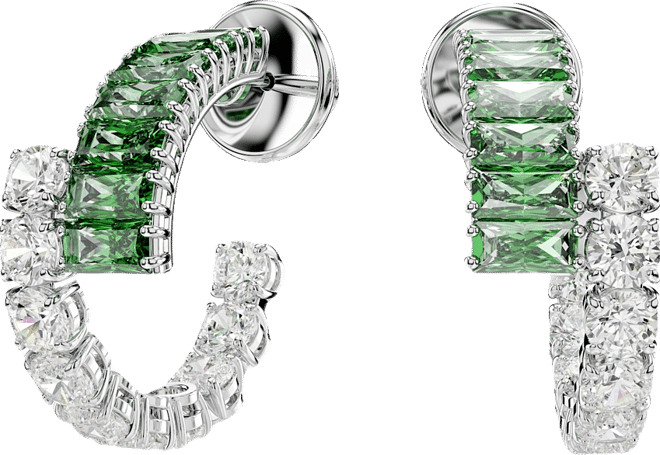 Matrix Rhodium Plated Hoop Earrings