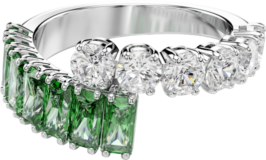 Green Rhodium Plated Matrix Ring