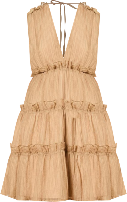 Women's Tiered Detail V-Neck Mini Dress