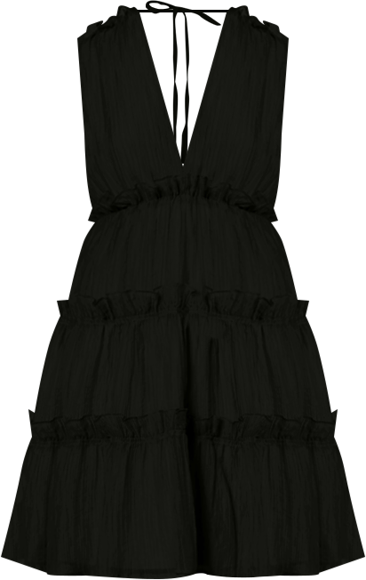 Women's Tiered Detail V-Neck Mini Dress