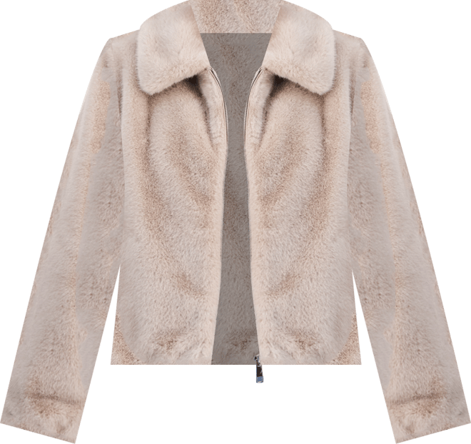Women's Collared Faux-Fur Bomber Coat