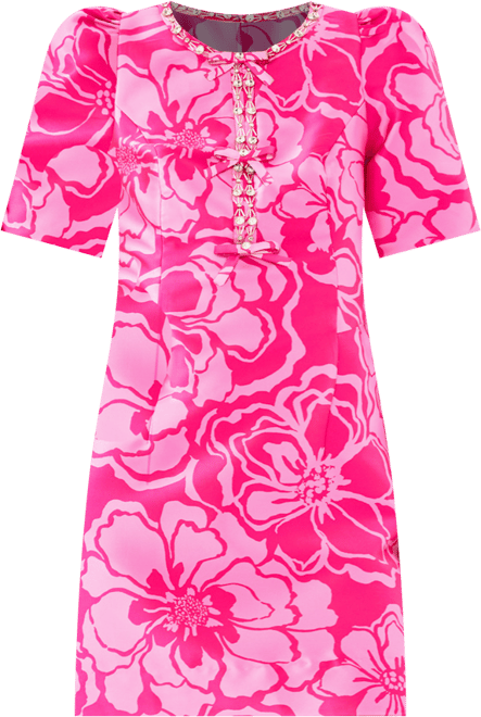 Britnee Beaded Jacquard Shift Dress