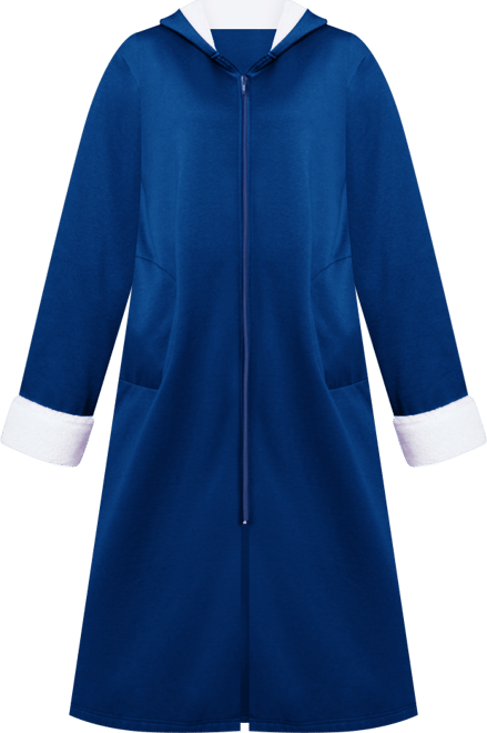 Women's Plus Size Sherpa-Lined Long Hooded Robe