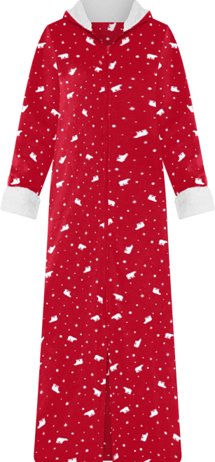 Women's Plus Size Sherpa-Lined Long Hooded Robe