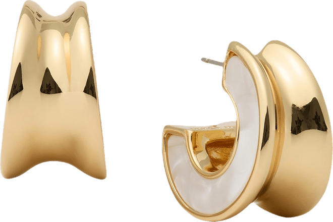 Gold-Tone Bold Tortoise Small Hoop Earrings, 0.82"