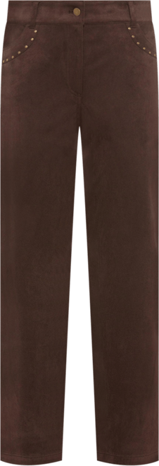 Women's Mona Fit Straight Leg Faux Suede Trousers