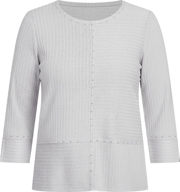 Women's Jet Setter Heat Set Embellished Solid Knit Top