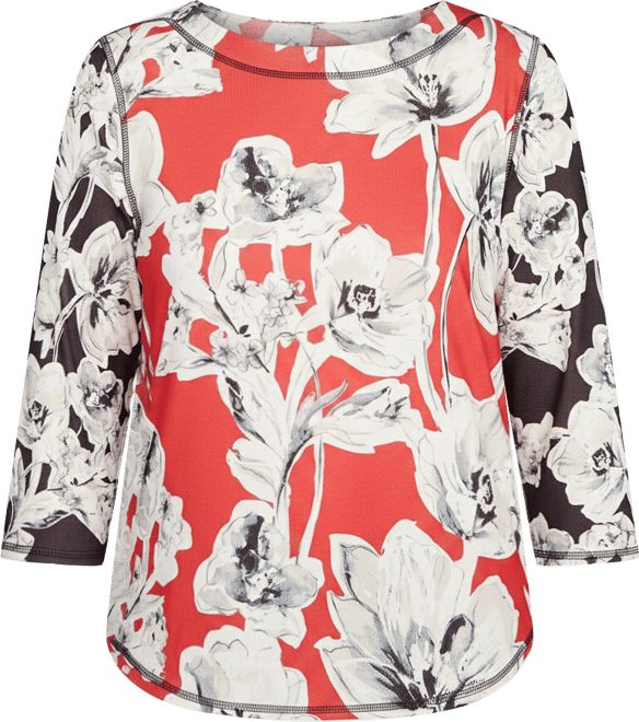 Women's Jet Setter Dynamic Floral Vintage Watercolor Top