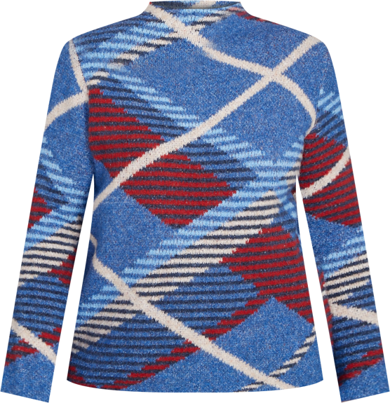 Women's Sunset Canyon Exploded Plaid Mock Neck Sweater