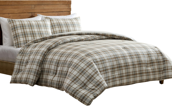 Ashland Plaid Cotton Reversible 3-Pc. Comforter Set, King