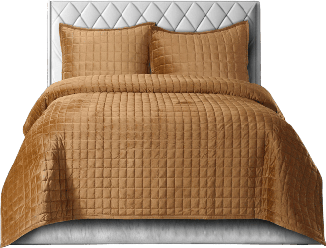 Florence Velvet Solid Oversized Quilt Set, Queen