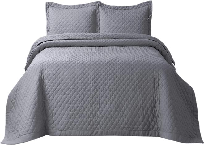 Brisbane Microfiber Solid Oversized Quilt Set, Twin