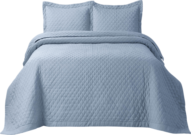 Brisbane Microfiber Solid Oversized Quilt Set, Twin